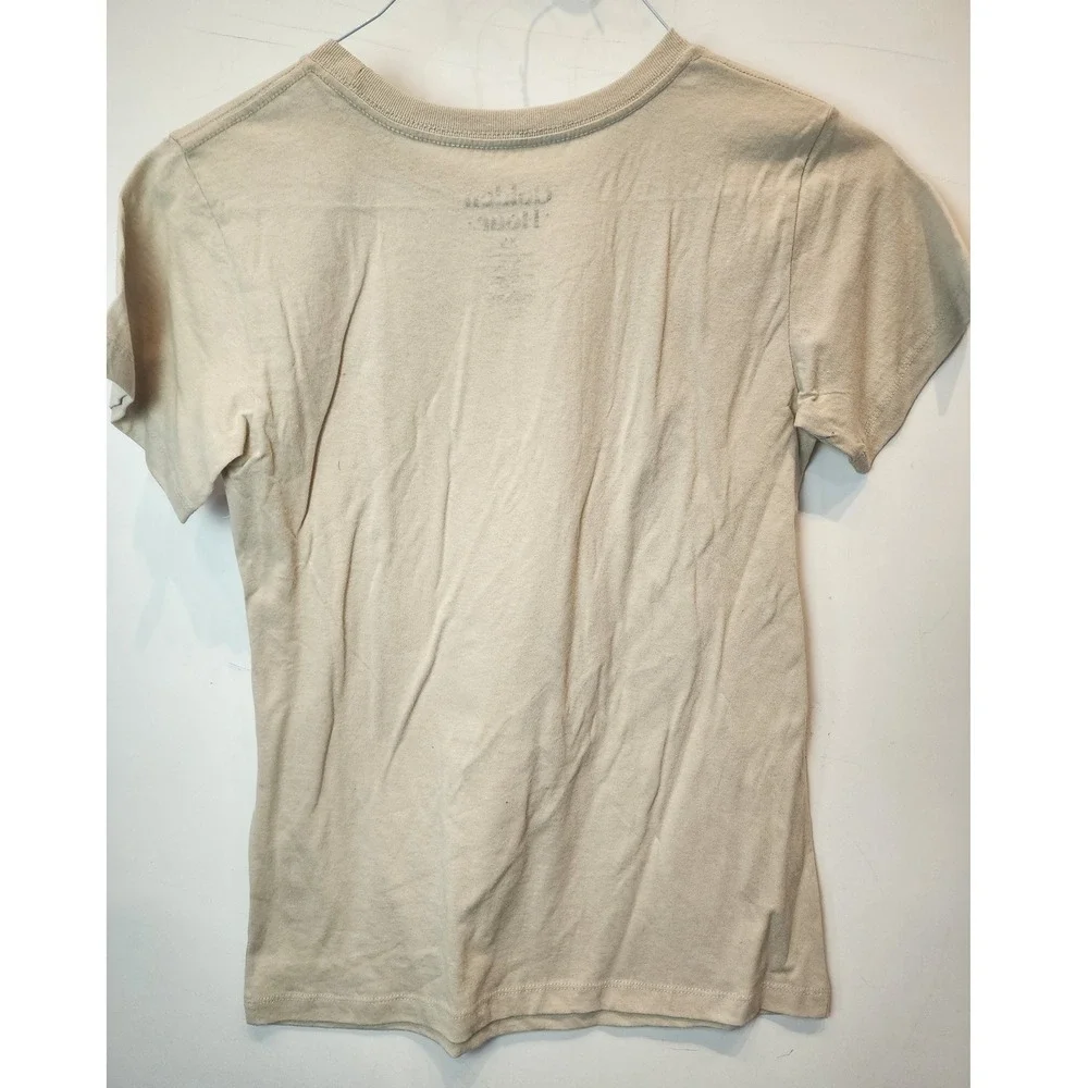 Golden Hour Womens Sun Desert‎ Graphic T-Shirt Beige Cotton Crewneck XS NWT